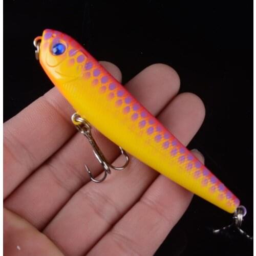 1PCS 8.5cm 10g Pencil Fishing Lure 6# Top water Dogs Hard Lures Baits Wobbler Artificial Hard Bait Fishing Tackle Pesca 3D Eyes