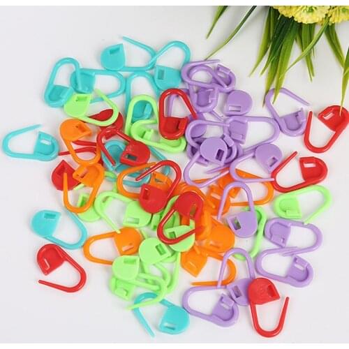 100pcs Hot sell Mix Color Plastic Knitting Tools Locking Stitch Markers Crochet Latch Knitting Tools Needle Clip Hook
