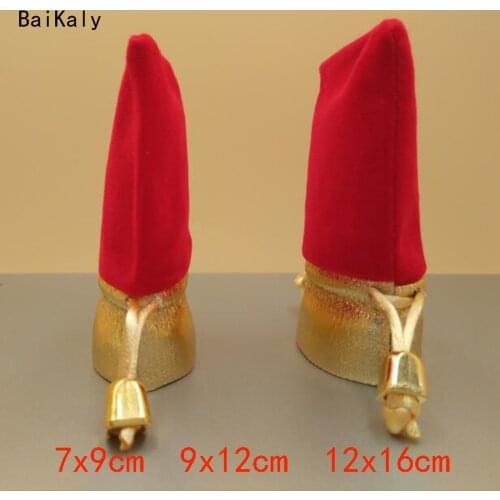 20pcs Velvet Gold Trim Drawstring Jewelry Gift Bag/Pouch Jewelry Packaging Bags Wedding Christmas Gift Decoration Packing Bags