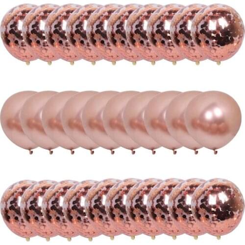 20pcs Rose Gold Blue Purple Red Silver Confetti and Metal Balloons Birthday Decor Party Wedding Decoration Wedding Anniversary