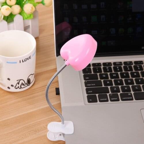 2021 Love Heart Clip Mini Desk Lamp LED Book Light Lamps Reading Book Desk Keyboard Light Eyes-Protect Energy Save Night Lights