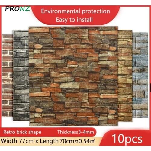 3D Brick Wall Stickers House Decoration Wall Stickers Paper DIY Decor Self-Adhesive Waterproof Wallpaper For Kids Room Bedroom
