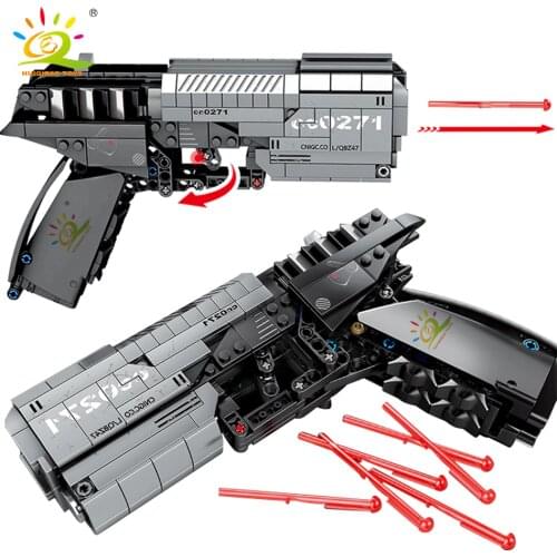 HUIQIBAO 431PCS Technical Wandering Earth Signal Gun Game Building Blocks City Brick DIY Shooting Educational Toys For Children