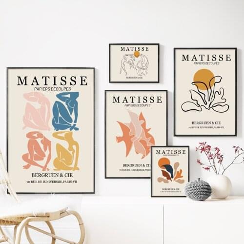 Retro Abstract Matisse Leaves Plant Nude Wall Art Canvas Painting Nordic Posters And Prints Picture For Living Room Home Decor