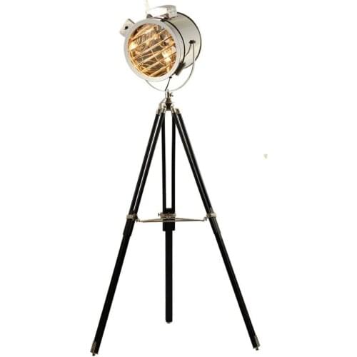American Vintage Studio Retro Floor Lights Nordic Silver Golden Tripod Floor Lamps for Living Room Bedroom LED Standing Light