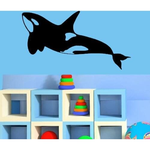 Large Whale Wall Sticker Bathroom Wall Decor Cute Orca Sea Animals Vinyl Wall Decals For Nursery Baby Bedroom Decoration Y581