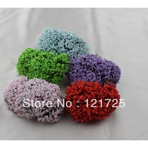 Diy leeks flower White foam leeks flower with wire stem/wedding decoration handmade flowers