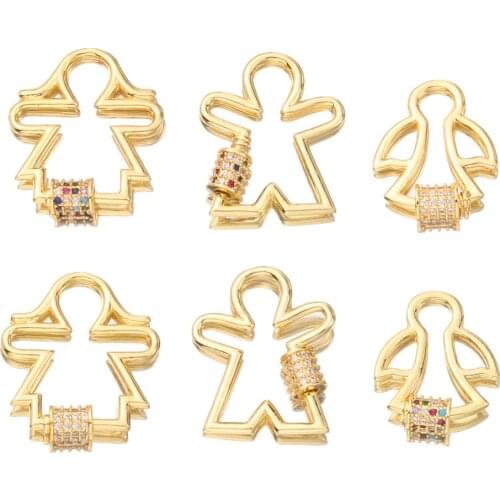 Boy Girl DIY Jewelry Findings Spiral Clasp Supplies Metal Screw Clasps for Luxury Hanging Chains Pendant Jewelry Making Bezel