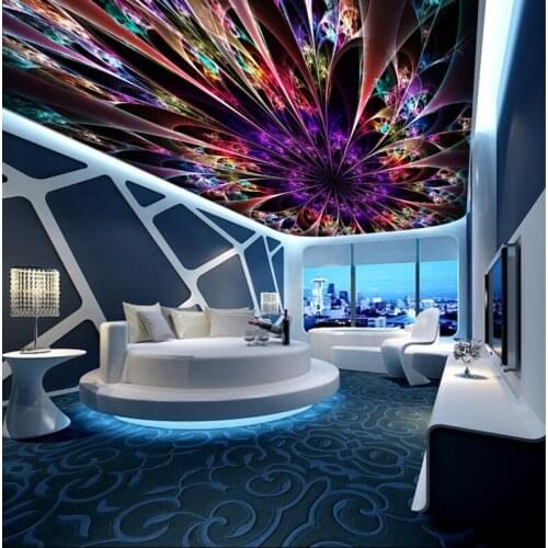 Aesthetic movement photosensitive ring fashion KTV ceiling mural 3d ceiling murals wallpaper
