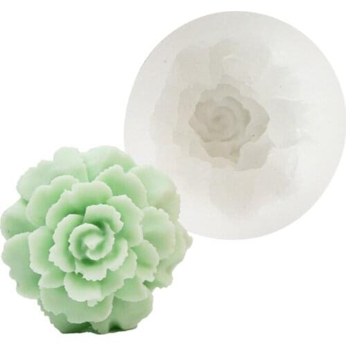 D7YE Handmade Beeswax Flower Succulent Molds, 3D Silicone Concrete Flower Succulent Molds for DIY Crafts Making