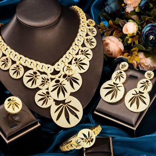 GODKI Super Big Fashion Luxury Flowers Statement Jewelry sets For Women Wedding African Cubic Zircon CZ Dubai Bridal Jewelry