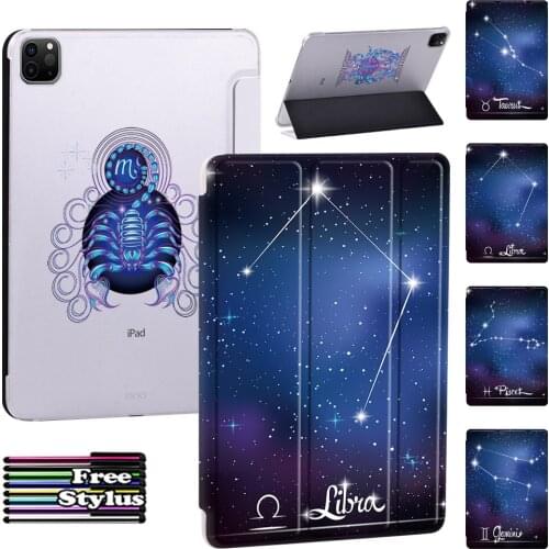 Leather Tablet Case for Apple IPad Pro 11" 2018 2020 2021/Pro 9.7"/Pro 10.5" Constellation Pattern Smart Stand Cover Case + Pen