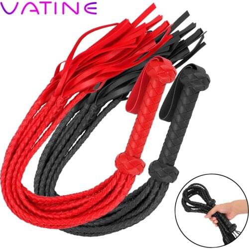 VATINE Leather Whip Sexy Paddle Adult Games Erotic Role Cosplay Spanking Fetish Flogger Flirting Products Sex Toys For Couples