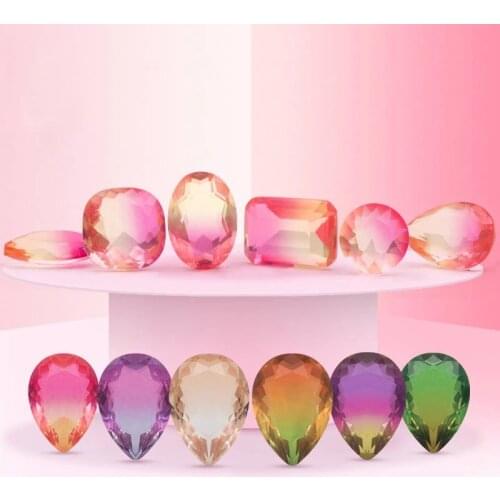 XiChuan 10Pcs Tourmaline Crystal Stone Sew On Rhinestones Dress Appliqued HandBag Garment Glass DIY Clothing Jewelry Making