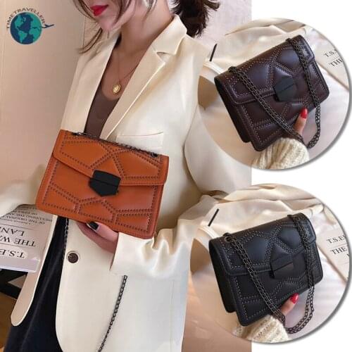 Rivet Chain Small Crossbody Bags for Women 2021 Shoulder Messenger Bag Lady Luxury Handbags Event Party Purse