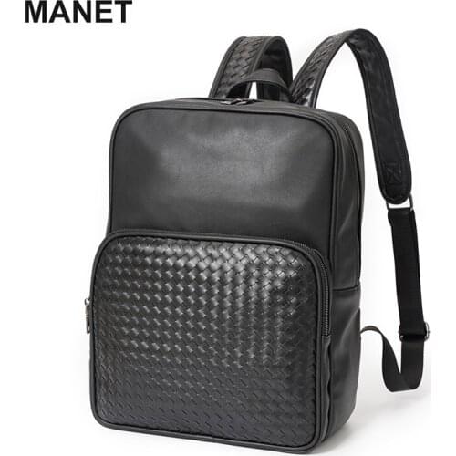 MANET Waterproof Mens Backpack Large Capacity Travel Backpack Luxury Brand School Bag for Boys Vintage Business Computer Pack