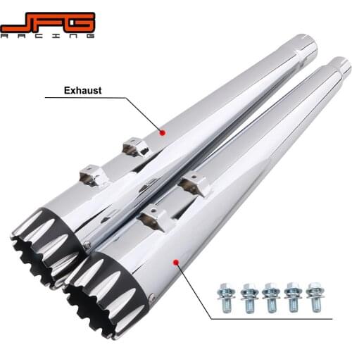 Motorcycle Megaphone Exhaust Pipes Mufflers Slip-On For Harley 2017-2020 Bagger Touring Models Road King Street Electra Glide