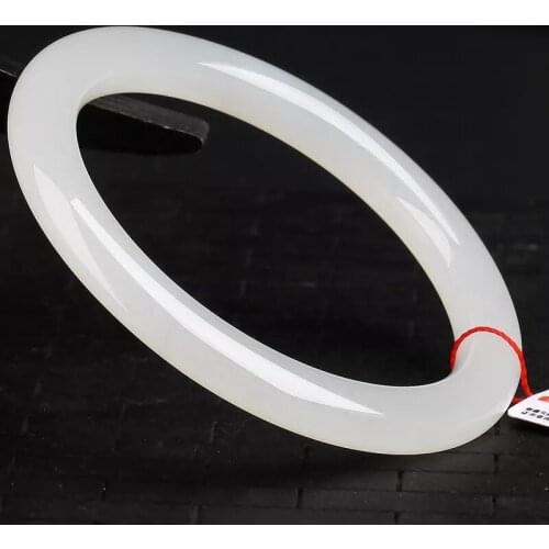 Natural Jade Bangle Women Men Xinjiang Hetian Certified Jades Stone Fine Jewelry Fashion Accessories Genuine Jade Bracelets