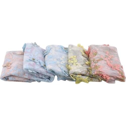 New Exquisite 3D Butterfly Embroidery Lace Fabric Multicolor Gold Thread Bridal Gown Wedding Fabrics Tulle DIY Dress Cloth