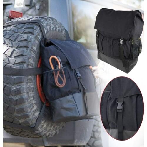 Oxford + Leather Cloth Spare Tire Bag Truck Camping Equipment Vehicle Spare Tire Garbage Bag For SUV Or Truck