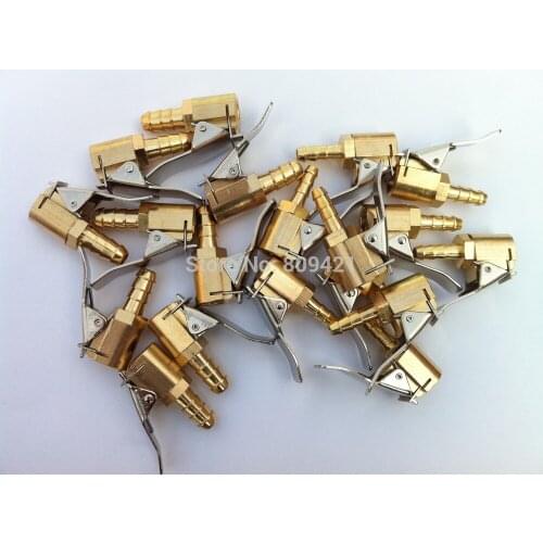 WholeSale 200pcs/lot Car Truck Airline Type Inflator Valve 1/3" 8mm Brass Clip On Air Chuck Connector Inflator Valve Adapter