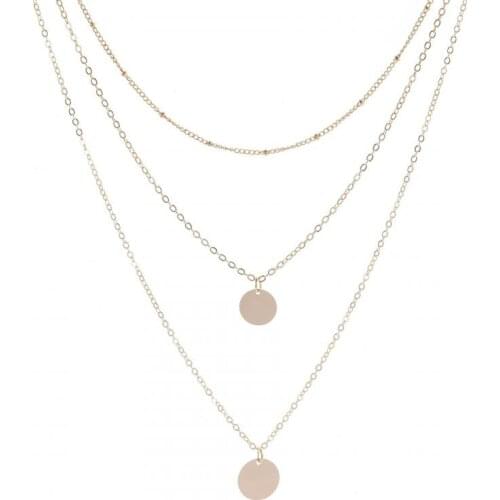 Punk Girl Fashion Necklace 2020 New Temperament Necklace Personality Size Disc Multi-layer Necklace Wholesale In Stock