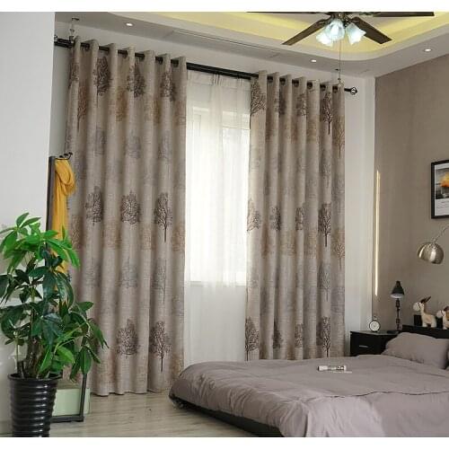 Custom curtains European classical tree cotton coffee livingroom bedroom window cloth blackout curtain M803
