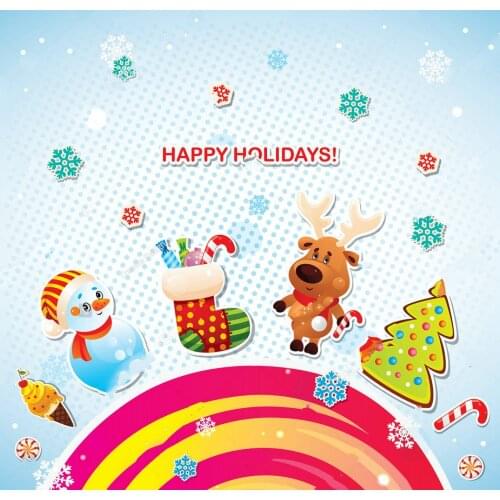 Christmas baby Animals candycane tree snowflake deer snowman backdrops Computer print party backgrounds