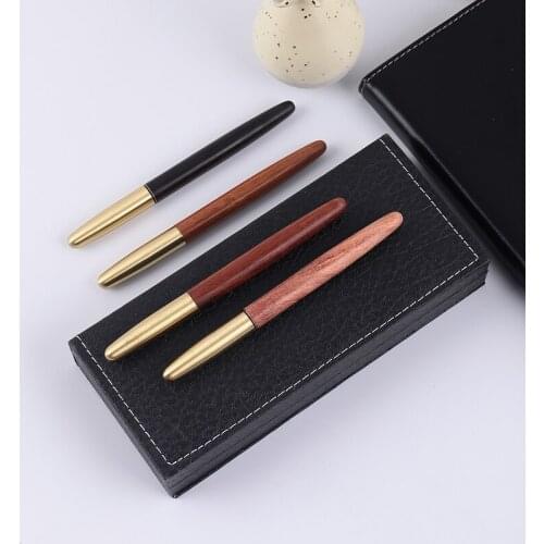 High quality Fountain Pen Business office School student office Supplies Wood Golden New Ink pen