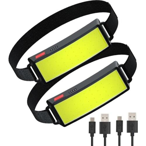 Led Head Light Lamp Portable Mini COB Headlight Flashlight USB Rechargeable Head Light Lamp for Outdoor