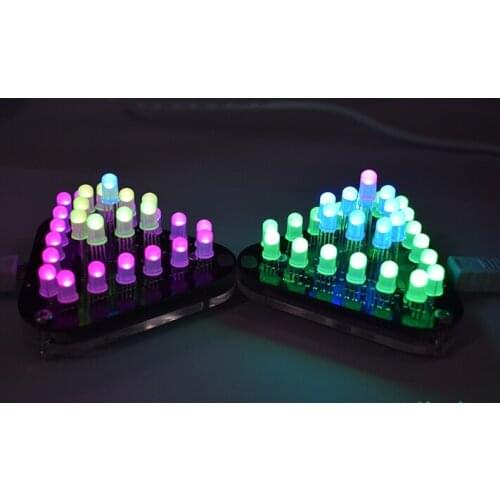 LED full color triangle light cube electric diy kit learning soldering kit