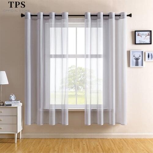 TPS 2 Pieces Multi Colors Tulle Short Sheer Curtains for Living Room Bedroom Kitchen Window Treatment Small Curtains Drapes