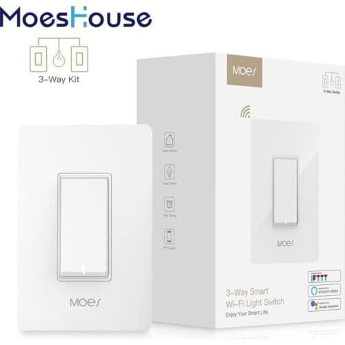 WiFi Smart Light Switch Double Control Light Fan 3-Way Control Remote Control Works with Alexa and Google Home No Hub Required