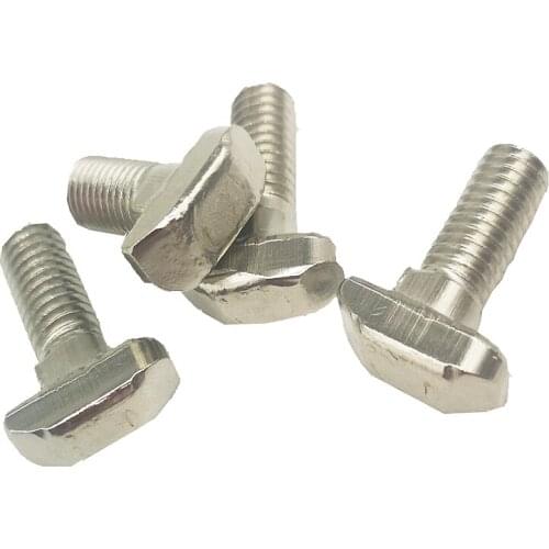 10pcs M6 M8 T Hammer Head T Bolt Aluminum Connector T head bolts Screws for 30/40/45 T slot Aluminum Profiles