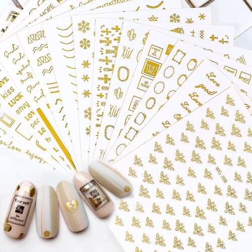 1 Sheet 3D Nail Sticker Christmas Bronzing Snowflake For Gold Nail Art Stickers Snowflake DIY Nail Art Decoration Decals
