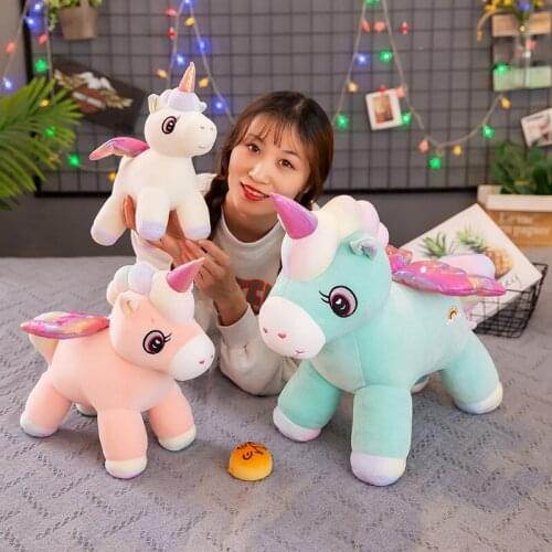 1PC 30/35/50cm New Kawaii Unicorn Plush Toy Soft Stuffed Dolls Animal Rainbow Horse Toys For Children Girl Pillow Birthday Gifts