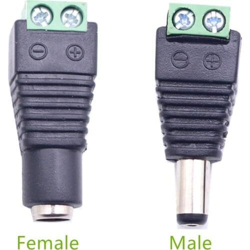 10-100pcs DC plug Male Female Power Plug Connector 5.5*2.1mm Screw Fastening Type DC Plug Adapter to connection led strip