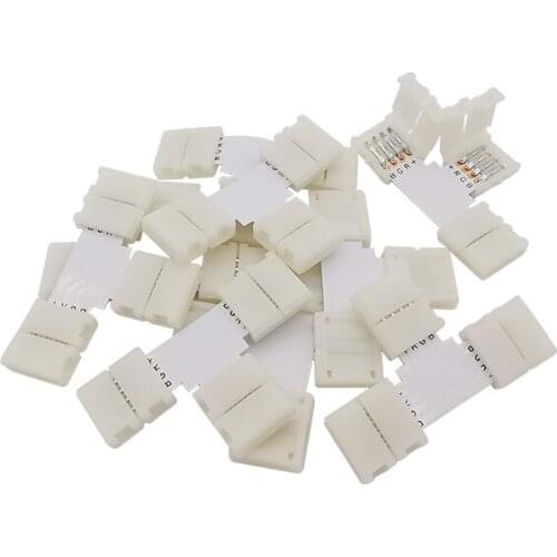 10/5/2PCS Solderless T Shape 4Pin 10mm LED Strip Connector for Connecting PCB Board Width is 10mm 3528 5050 RGB LED Strip Lights