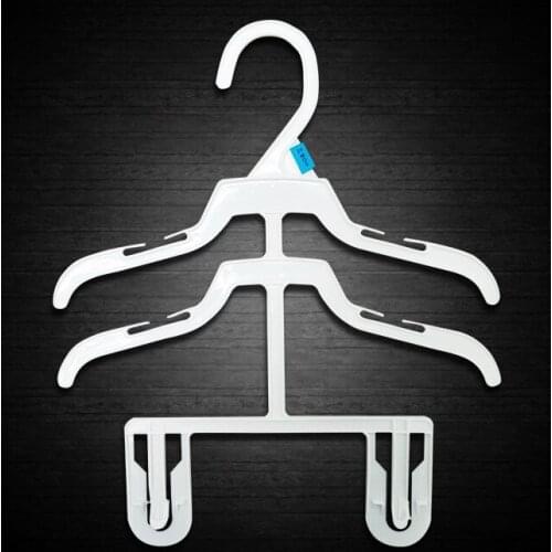 10 PCS White Plastic Hanger For Kids Clothes Doubel Arm Infant Suits Pants Hanger