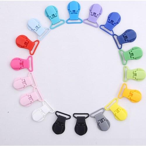 100Pcs 1" KAM Plastic Pacifier Clips/Suspender Clips with Gripping Teeth for Binky/Paci/Pacifier/Dummy/Bib/Toy Holder Clip