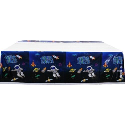 130x220cm Outer Space Birthday Disposable Tablecloth Birthday Party Decorations Kids Planets Party Science Fiction Theme