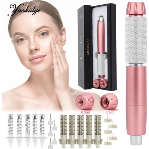 2 In 1 Hyaluron Pen Pressure Hyaluronic Acid Pen for Anti Wrinkle Lip Lifting Lip Filler Meso Gun with Ampoule Head Tattoo Tips