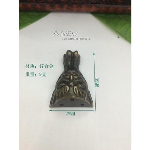 39*29mm Gallery Foot Antique feet Zinc Alloy Corner Furniture foot decoration Cabinet feet Wooden feet wholesale