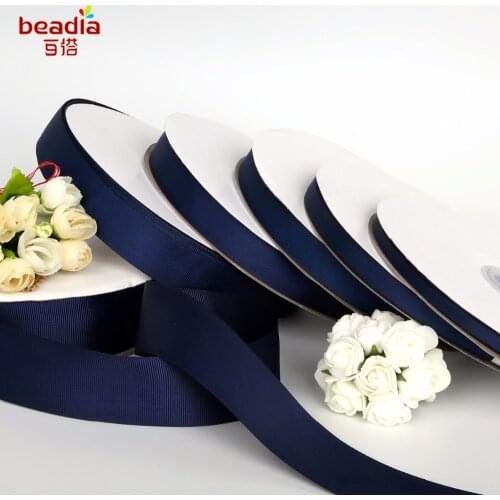 7-38mm Width Navy Ribbon Grosgrain Ribbon Whole Roll Packing 100 Yrads For Handmade Jewelry DIY Hair Bow & Sewing Accessories