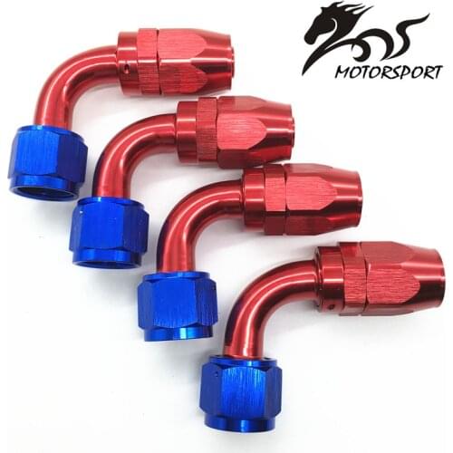 AN8-90 90 Degree Aluminum Oil Cooler Hose Fitting Swivel Hose End Fitting Adapter Oil Fuel Line