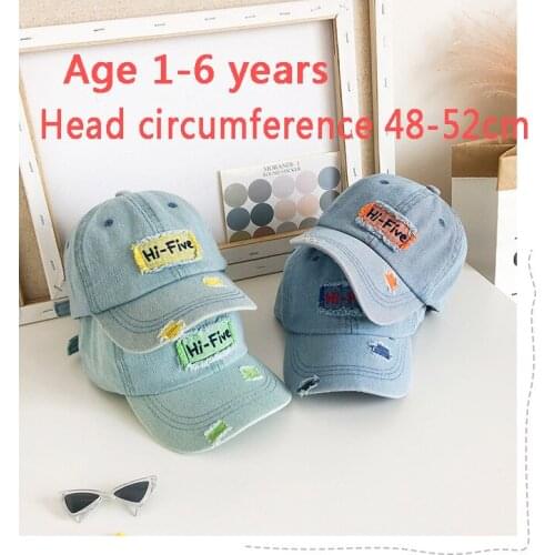 Fashion Denim Childrens Baseball Cap, Hip-hop Boys And Girls Outing, Outdoor Sports, Sunshade, Adjustable Cap, Hot Sale2021