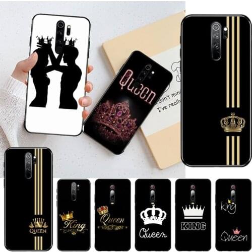 HOTCASHOP Couple King Queen Crown Phone Case for Redmi 9A 8A 7 6 6A Note 9 8 8T Pro Max Redmi 9 K20 K30 Pro