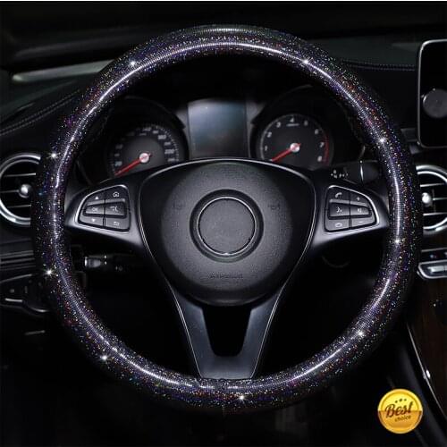 Bling Bling Starry Sky Colorful Car Steering Wheel Protector Non-slip Steering Cover for Women Girls Trendy Man 38CM 4 Colors