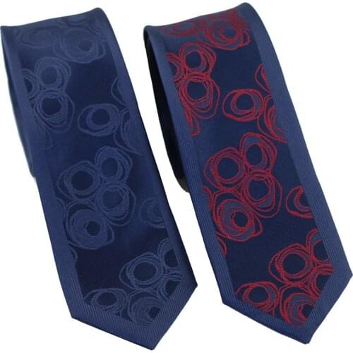 Coachella Ties Blue Geometric Necktie Microfiber Fashion Border Paisley Skinny Tie 6cm