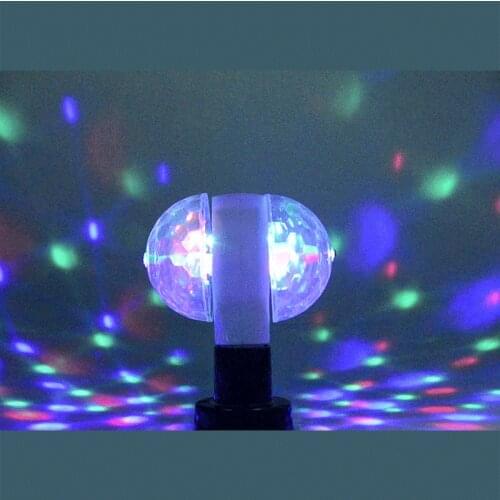 6W Colorful Rotating RGB LED Stage Light E27 Xmas Party Effect Bulb Magic Double Balls LED KTV Bar DJ Disco Light AC 110V 220V